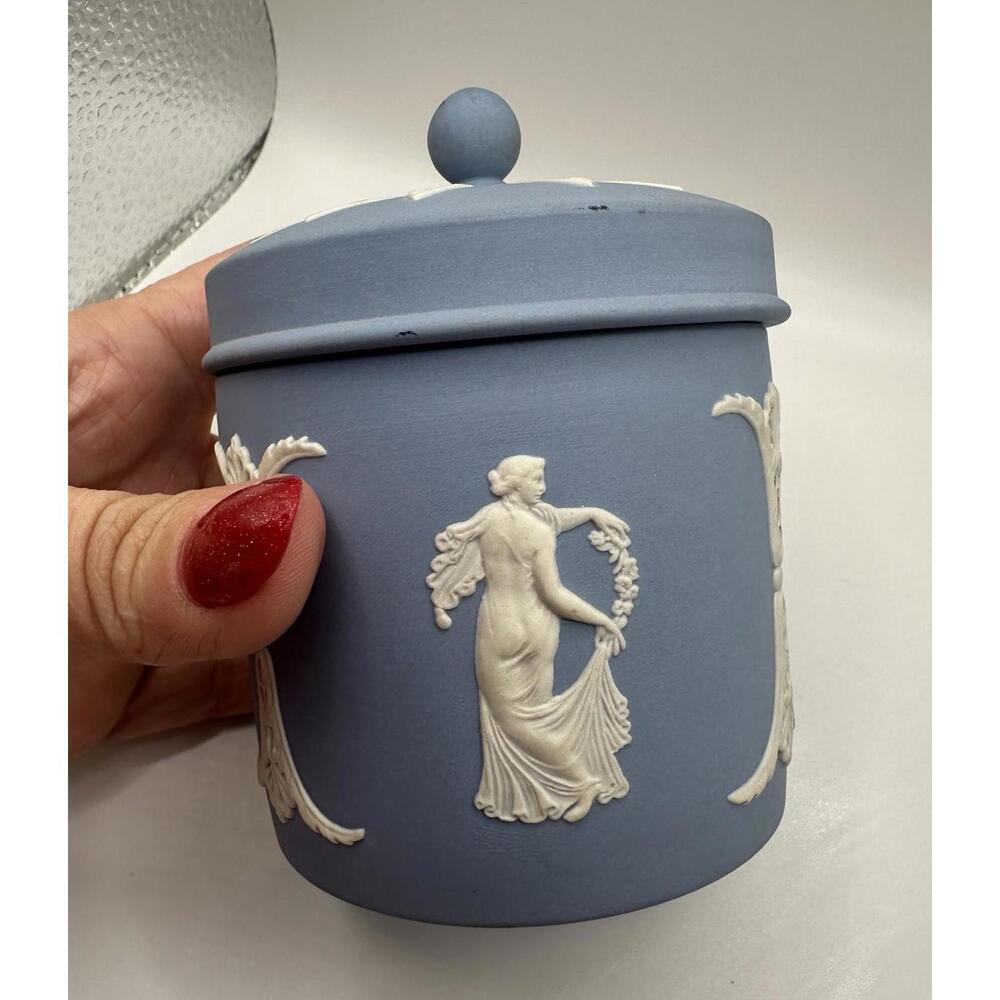 Wedgwood Jasperware Dancing Hours Jar LID MADE IN ENGLAND - Picture 4 of 8
